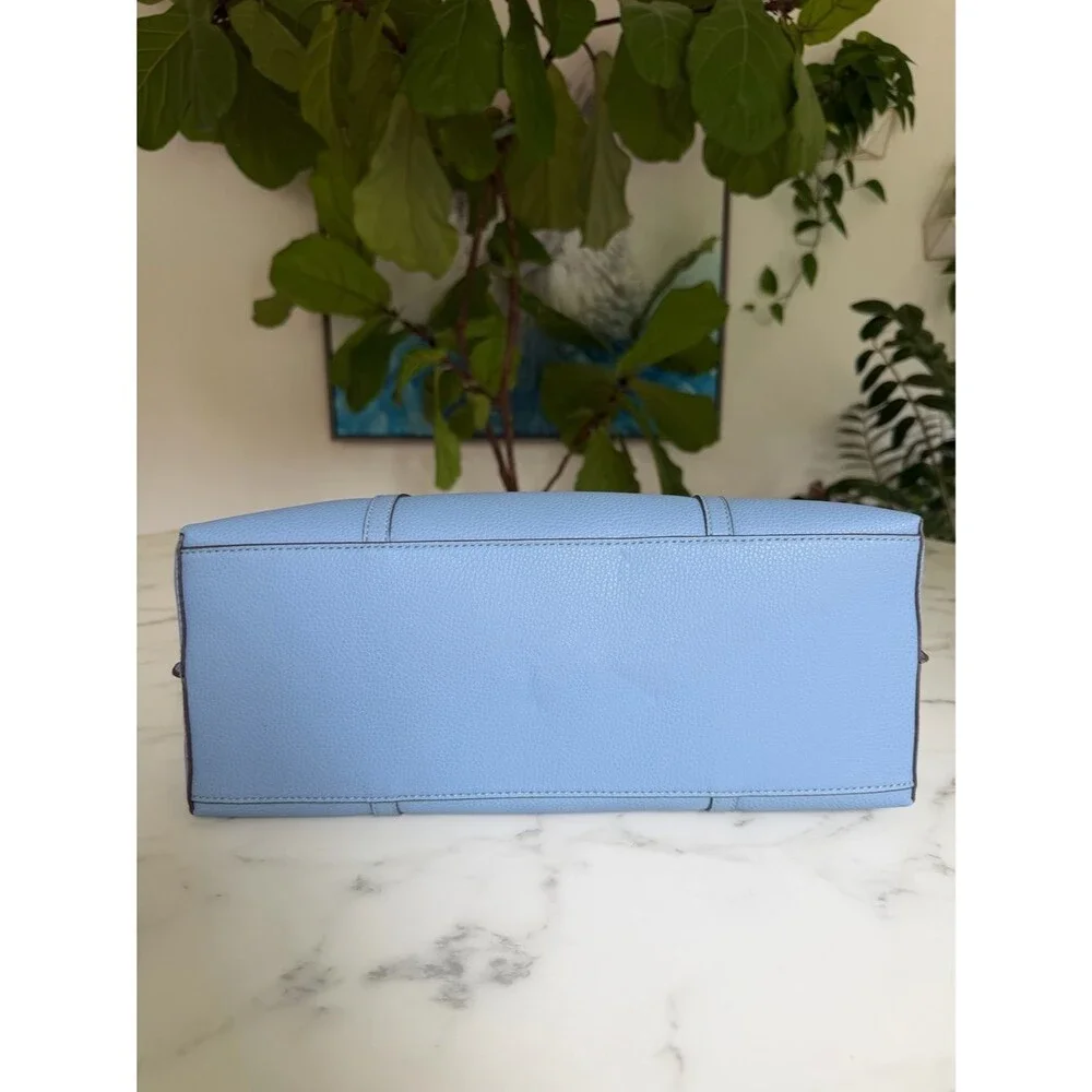 NWT Tory Burch Perry Triple Compartment Tote Bag Blue Yonder Leather